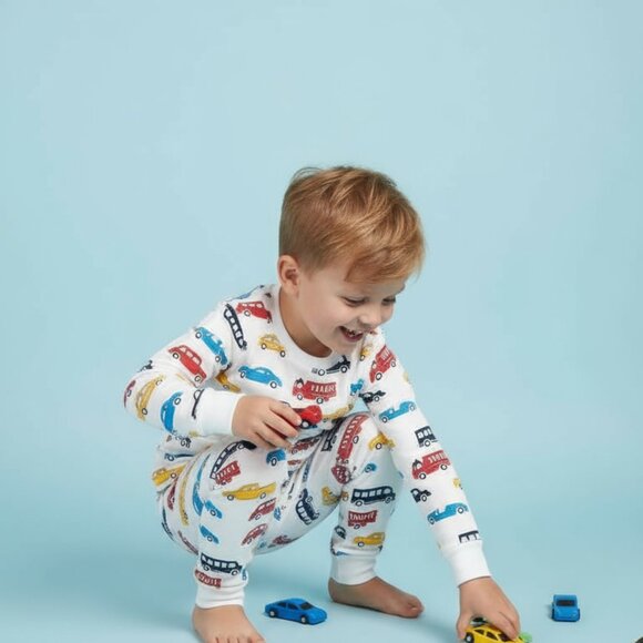 White Car Print Kids Pajama Bottom – Soft and Cozy Sleepwear - Picture 2 of 4